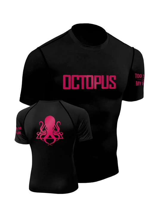 PINK OCTOPUS SHORT SLEEVE RASH GUARD