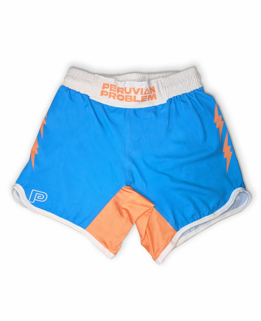 BLUE WITH ORANGE PERUVIAN PROBLEM SHORTS