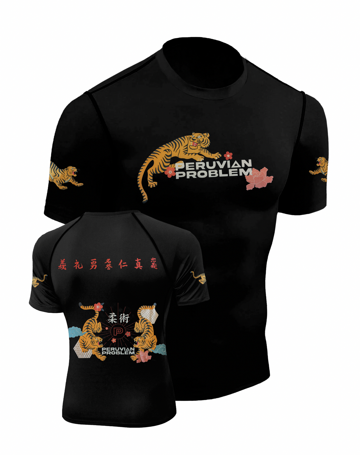 TIGER PERUVIAN PROBLEM SHORT SLEEVE RASH GUARD