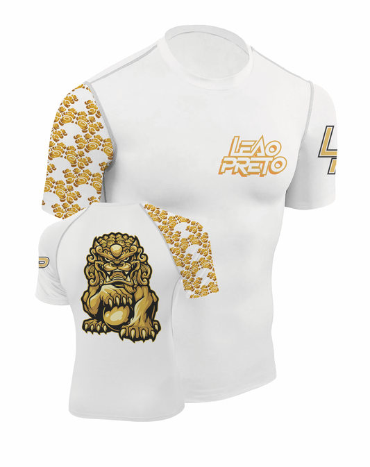 WHITE LEAO PRETO SHORT SLEEVE RASH GUARD