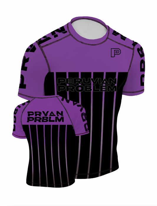 PURPLE RANK PERUVIAN PROBLEM RASH GUARD